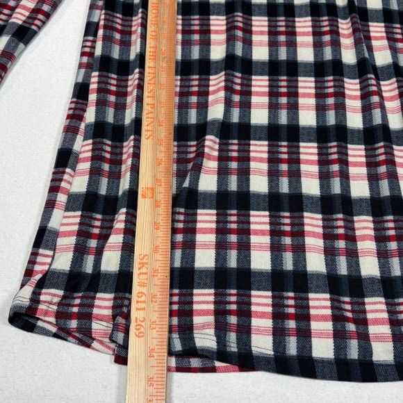 Grace & Emma Plaid Tunic Dress Red Black White Elbow Patches Work Play Small NWT - Picture 5 of 9